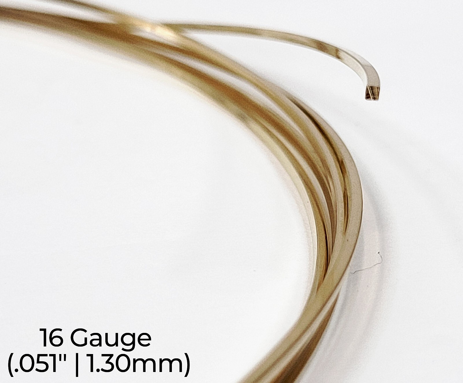 14/20 Yellow Gold-Filled Wire | Square | Half Hard | 16-24 Gauge | 1-10 Ft | USA