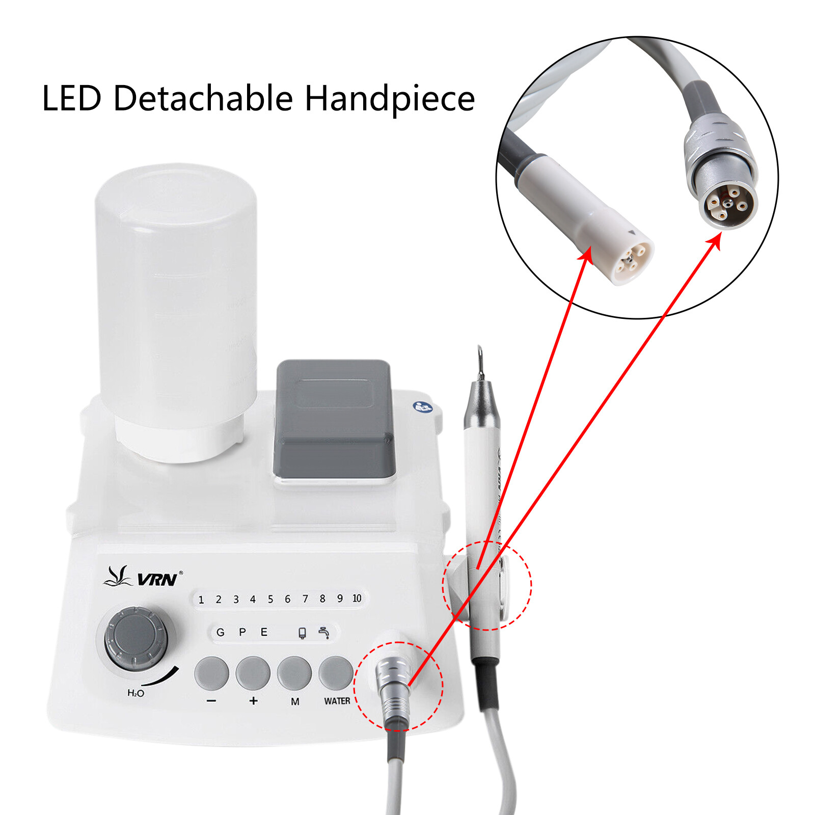 Woodpecker Style Dental LED Cordless Ultrasonic Scaler &LED Detachable Handpiece
