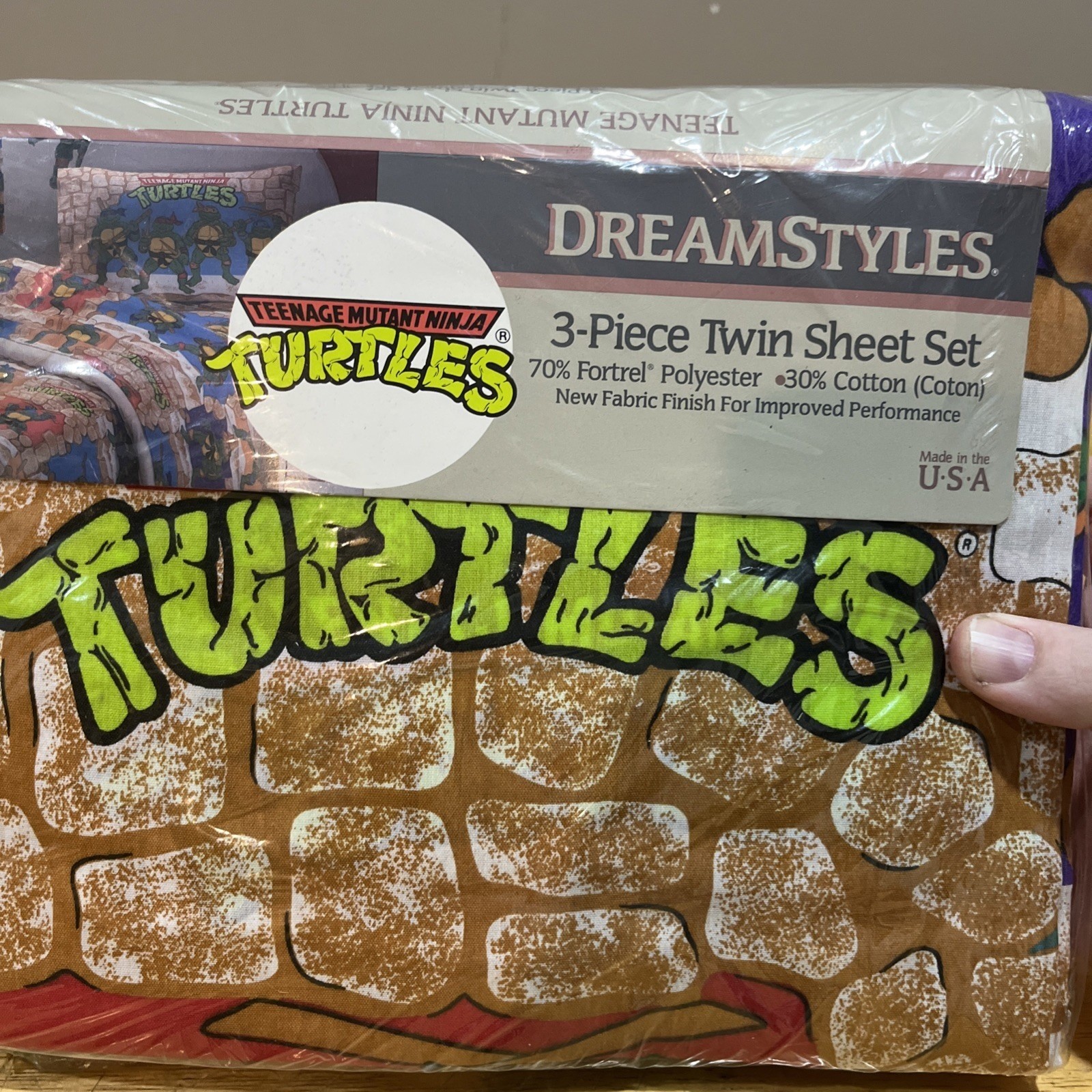 Vintage Teenage Mutant Ninja Turtles TMNT 3 Piece Twin Sheet Set 1988 NOS Bibb