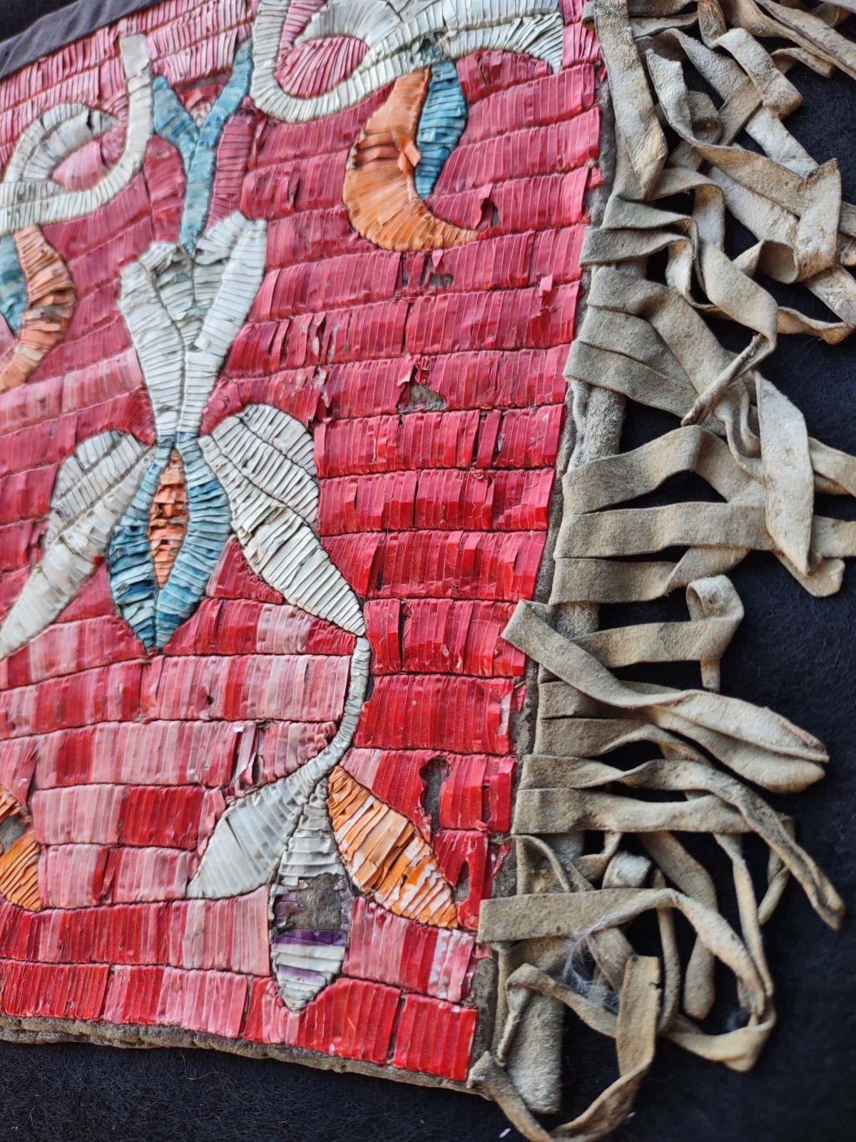 Sioux Quilled Gauntlets Antique Native American Porcupine Quilled Gloves 1880