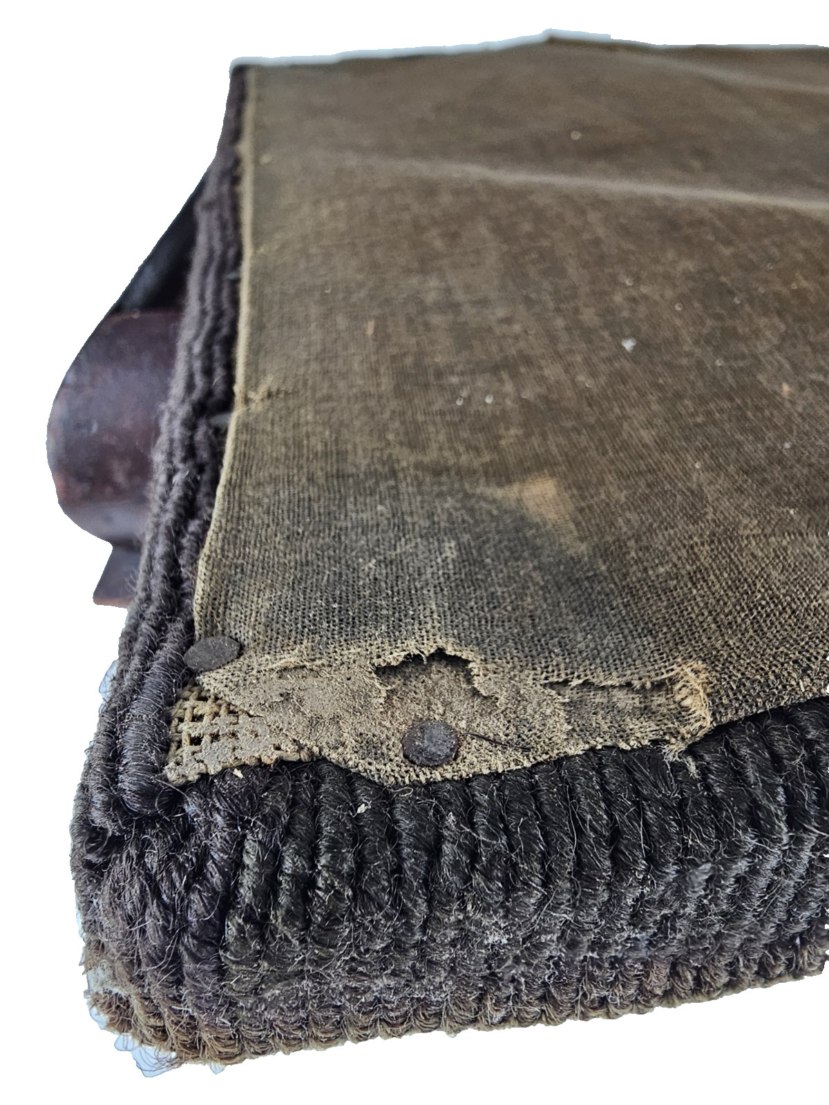 Antique Floral Needlepoint Footstool Victorian Decorative Stool (c. 1890–1915)