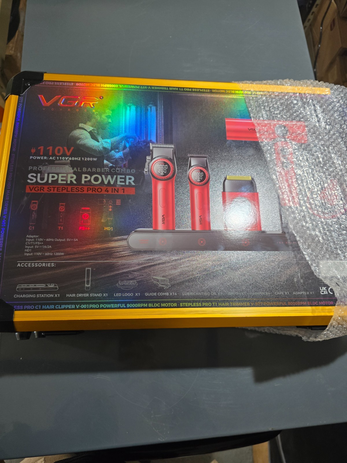 VGR Stepless Pro 4-in-1 Barber Series Combo Kit for Salon