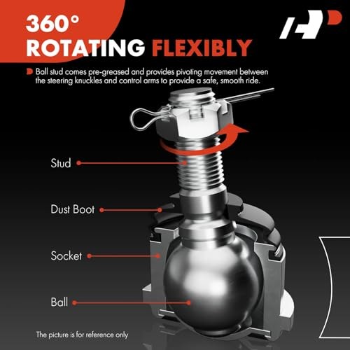 Set of 4, Front Upper & Lower Ball Joint Kit, Compatible with Honda Accord