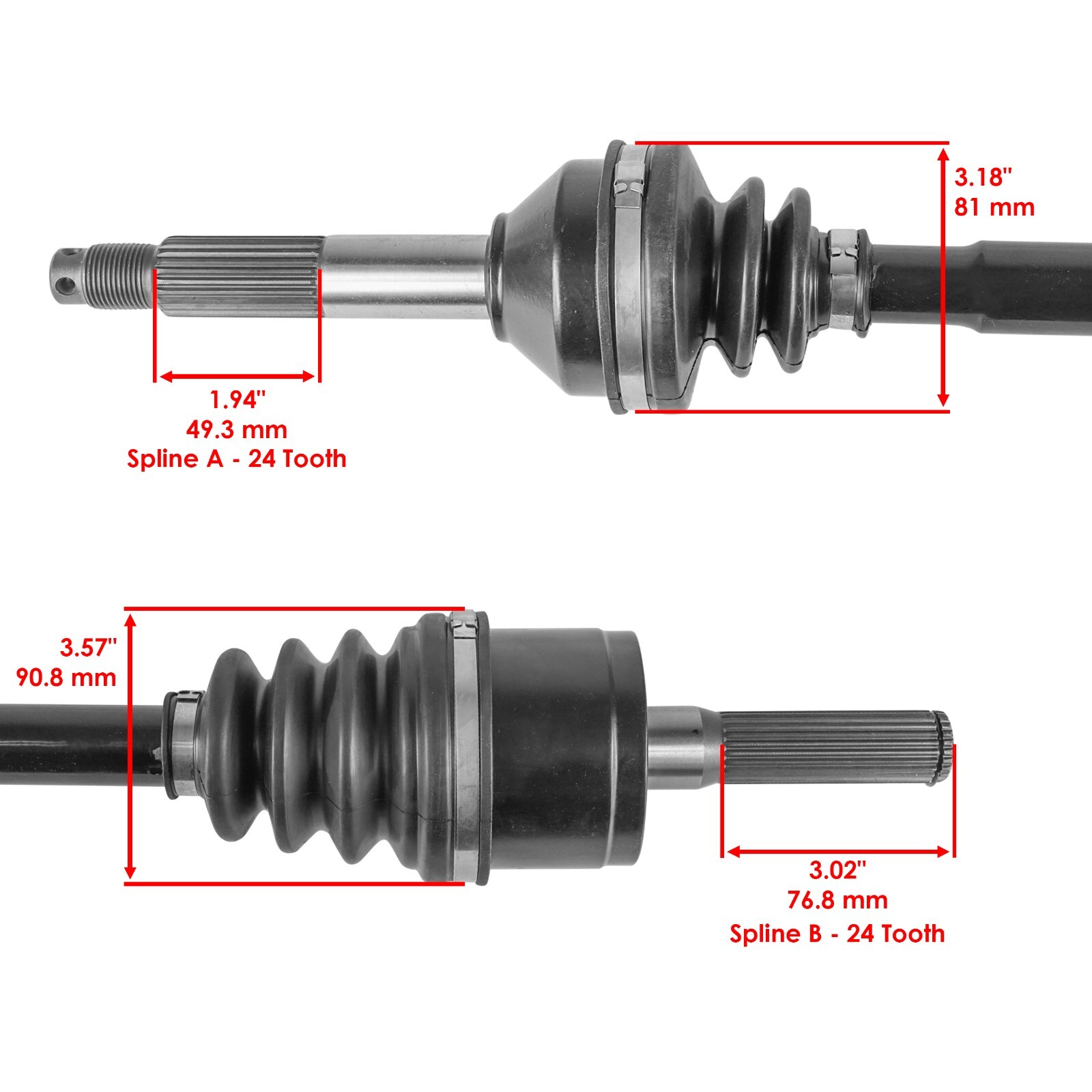 Rear Left And Right CV Joint Axles for Kawasaki Teryx 750 KRF750 4X4 2008-2011