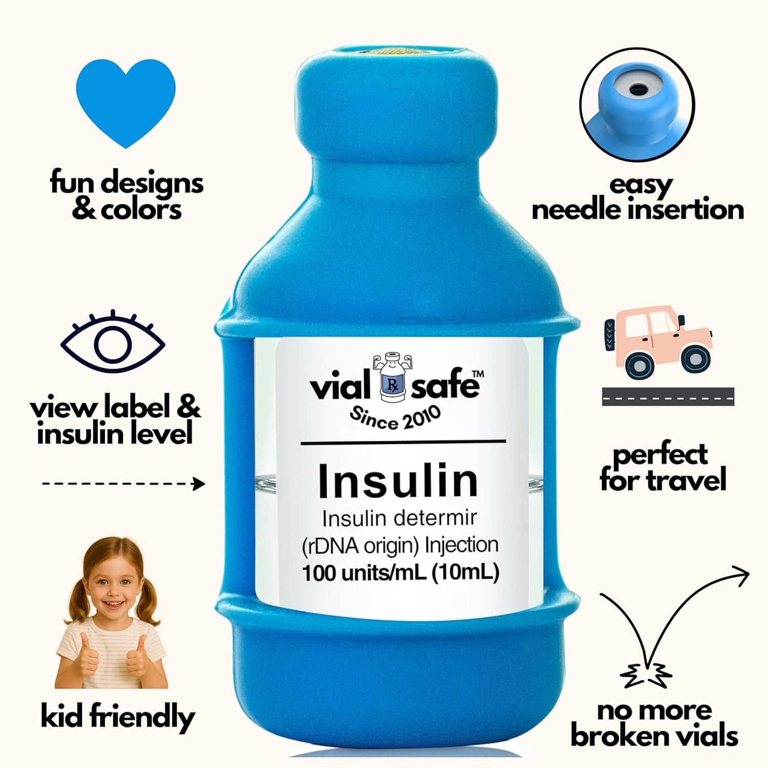 Insulin Vial Protector Case | Secure Insulin Bottle Protector & Cover for 10mL V