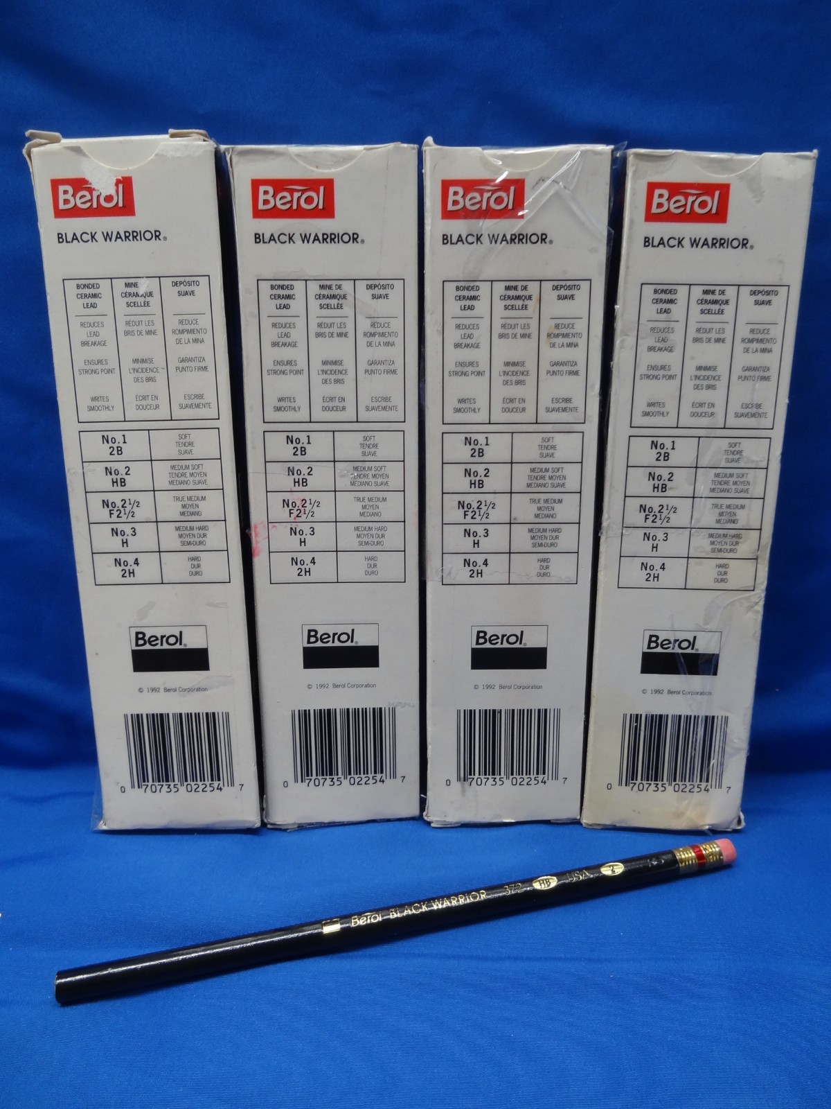 Berol (46) Black Warrior No. 2 HB Pencil Round Writing 372-2 Medium-Soft 1992
