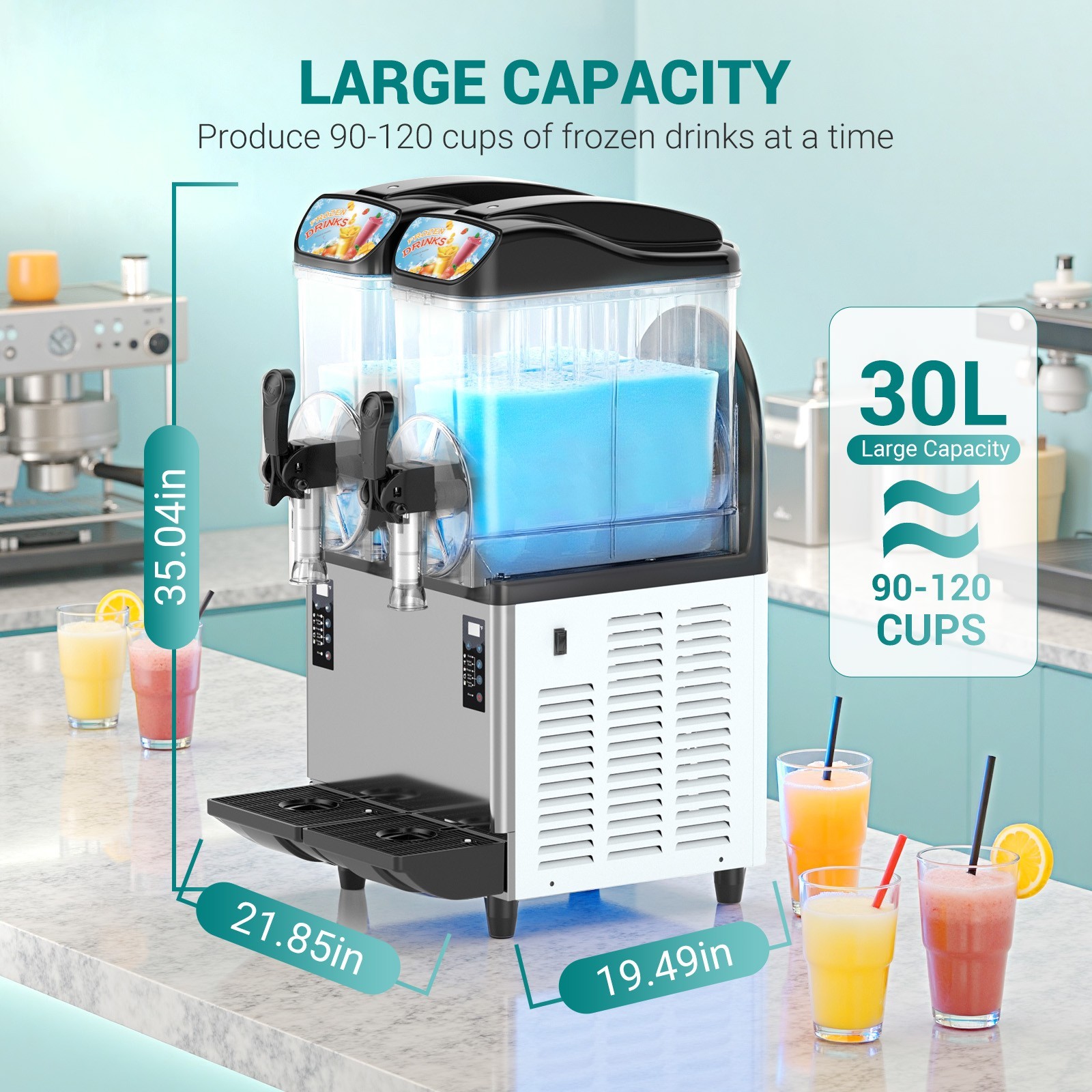 30L Commercial Slushie Machine Margarita Wine Frappe Slush Frozen Drink Machines