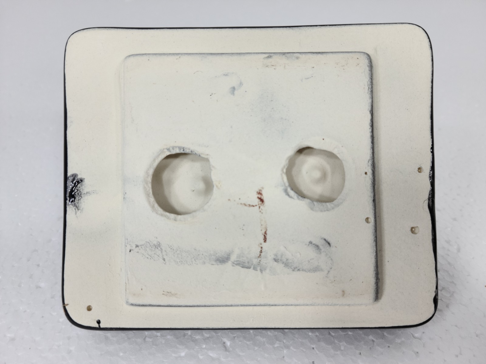 Black Ceramic TP Holder Toilet Paper Porcelain Mid Century Modern Vintage Retro