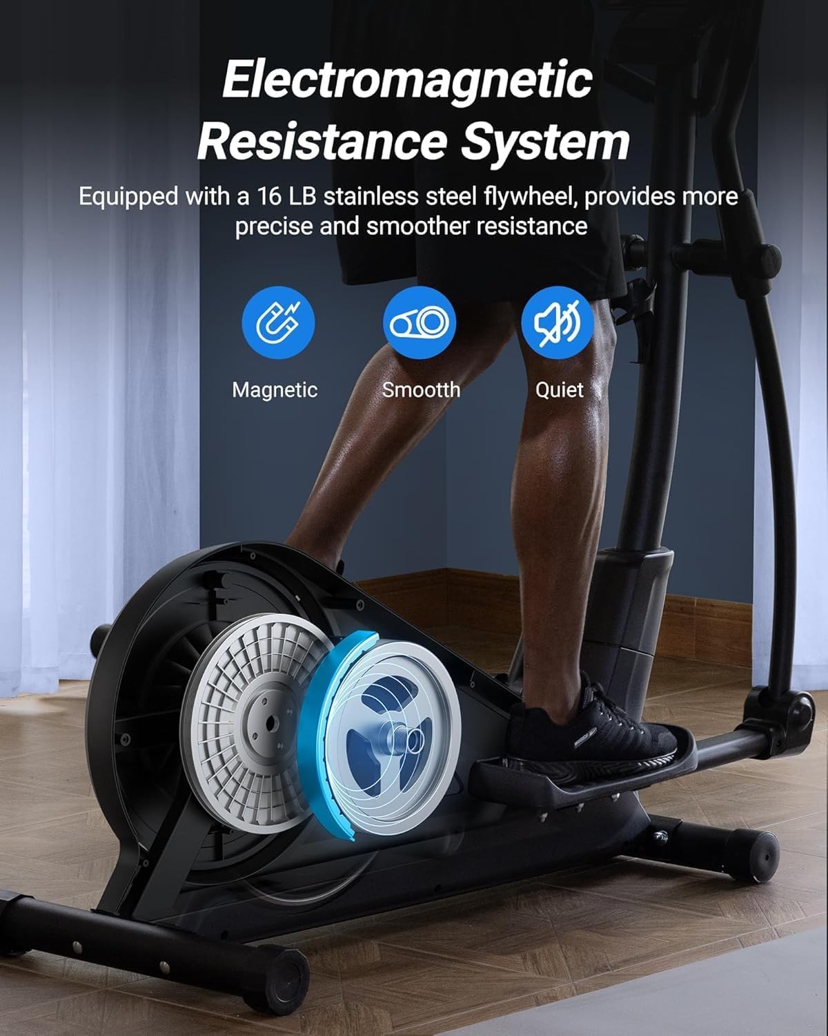 MERACH Elliptical Machine with 16Level Resistance Magnetic Drive System Home Use