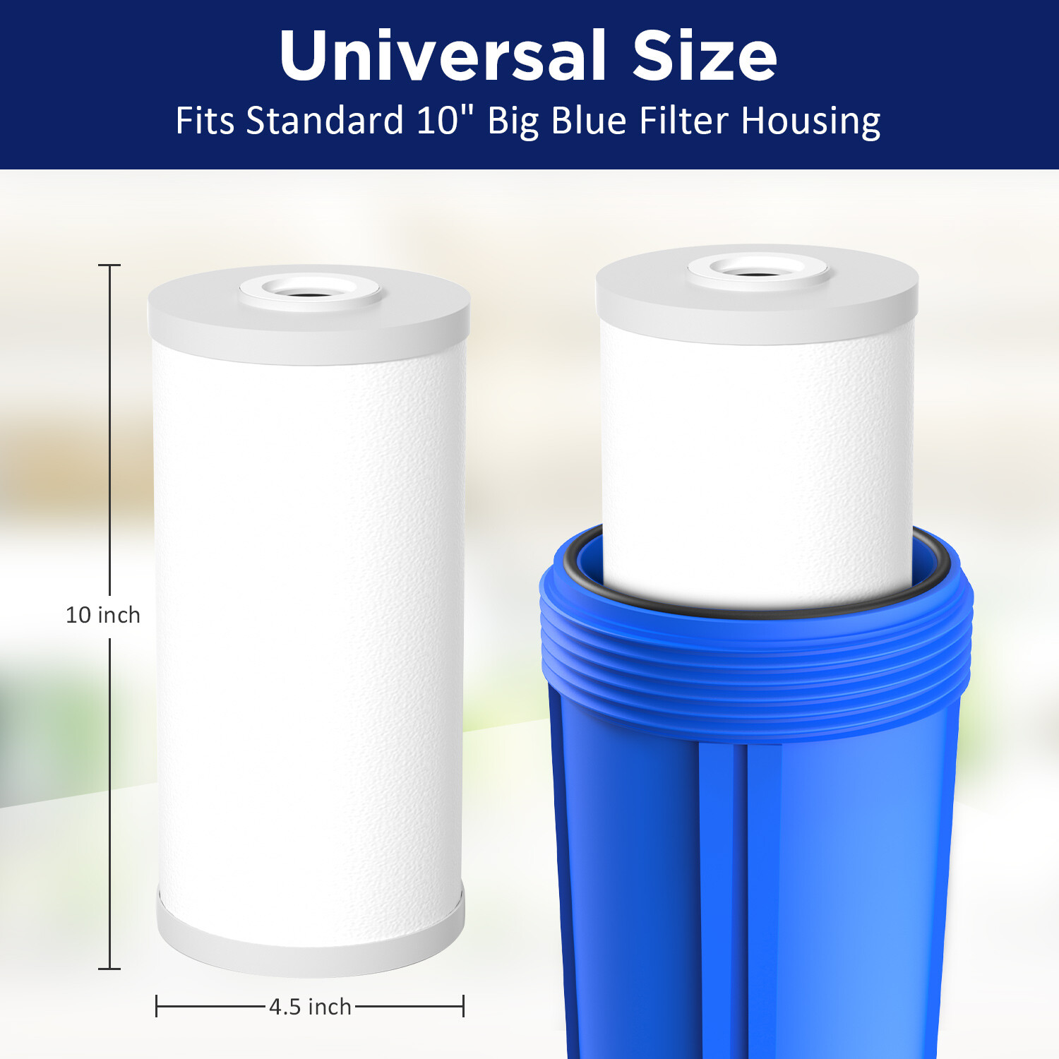 4 pcs for WHKF-GD25BB WHKF-DWHBB Sediment Carbon 5 Micron Water Filter 10 x 4.5