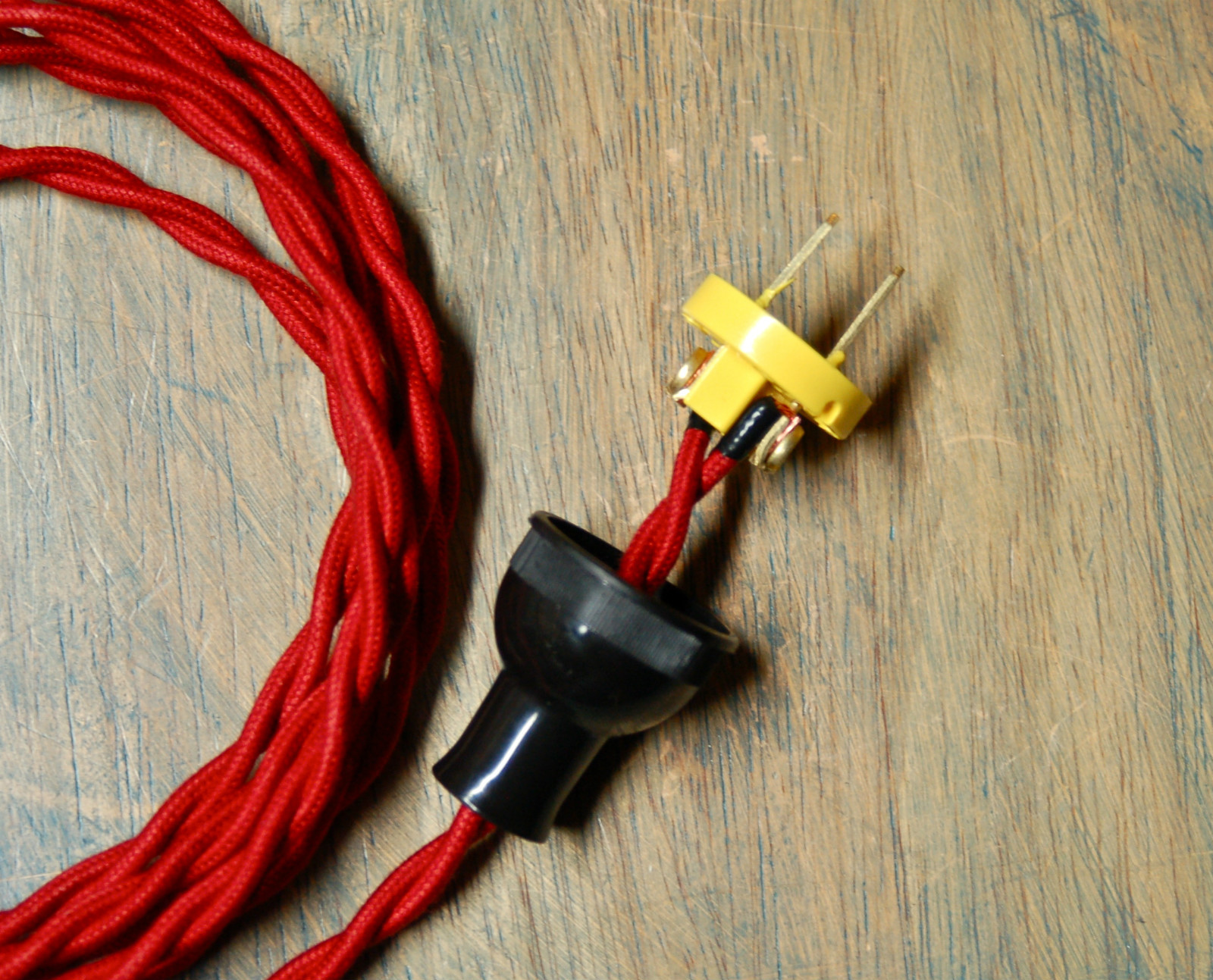 Vintage Style 2 Prong Electrical Plug Black Brown or White, Great w. Cloth Wire