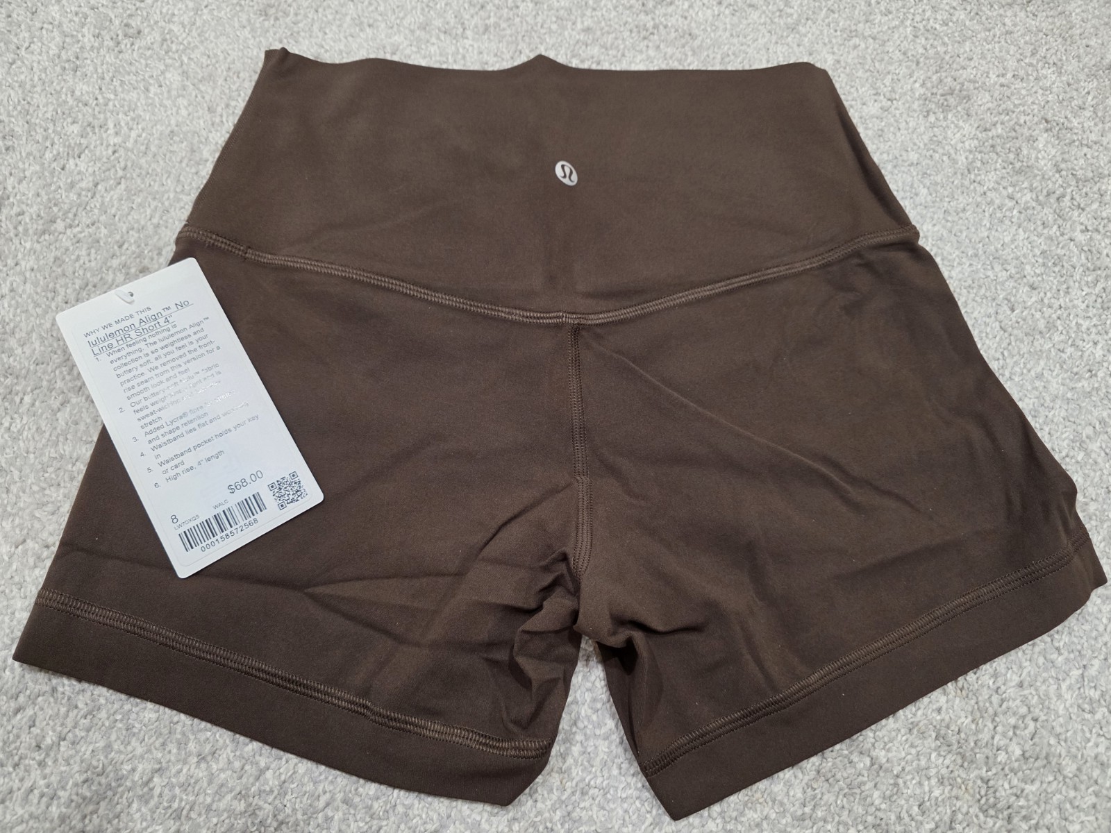 Lululemon Align No Line™ High-Rise Short 4" Size 8 Walnut Crunch