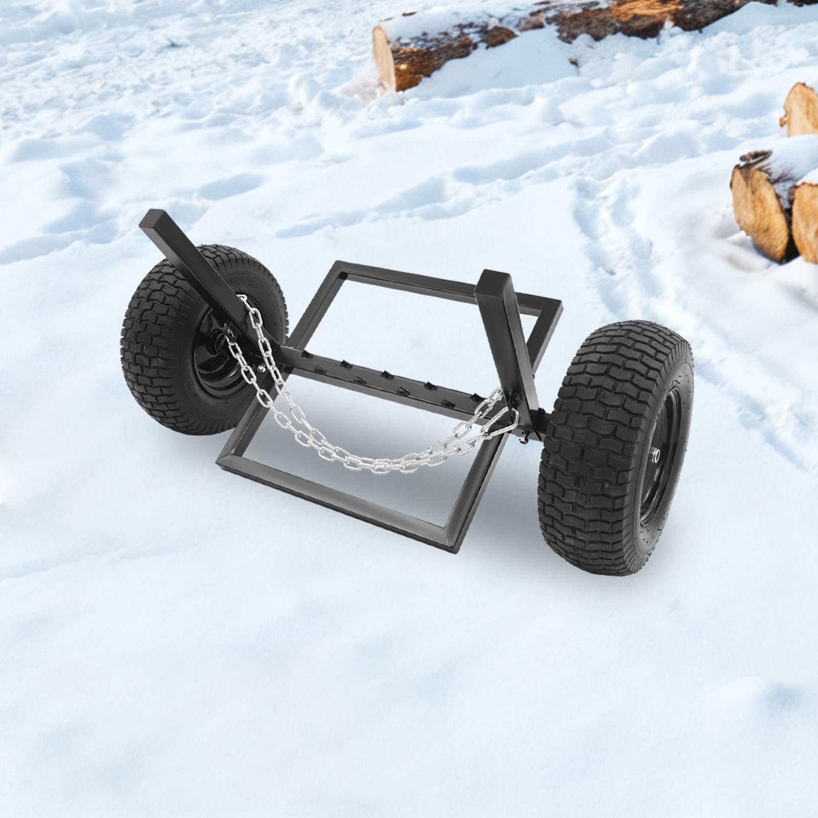 1500 LBS Capacity Log Skidder Heavy Duty Log Holder, Log Dolly with Chain Black