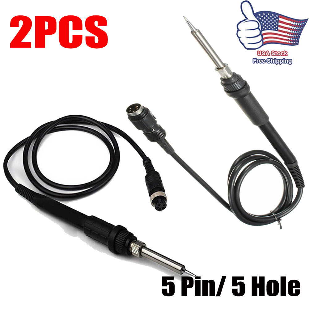 2pcs For HAKKO IND008 907 ESD 936 Soldering Station Iron Handle 5-Pin Hole 24V