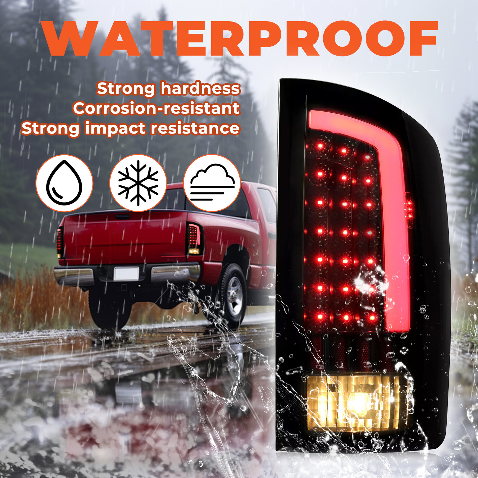 Tail Lights LED Lamps For 02-06 Dodge Ram 1500 2003-2006 2500 3500-Black Smoke