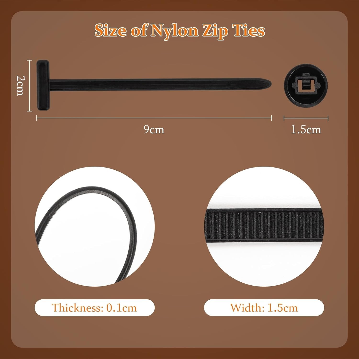 100 PCS Nylon Universal Cable Tie Buckle，Heavy Duty Self-Locking Zip Ties Holder