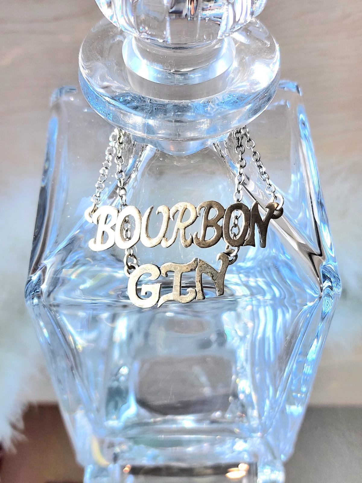 🍸Vintage DOSKOW Sterling Silver Bourbon Gin Liquor Bottle Tags-11.8 g-Not Scrap