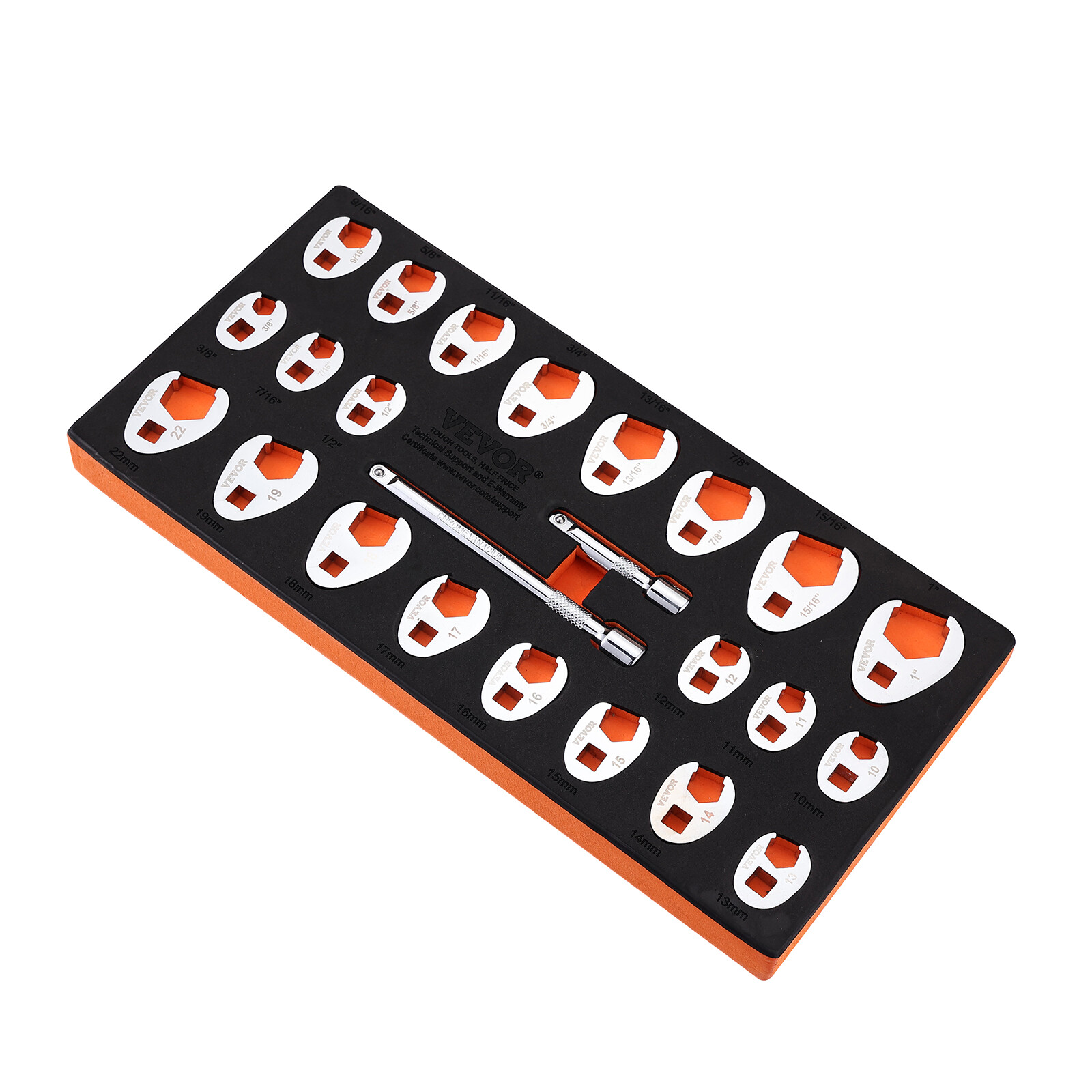 VEVOR Crowfoot Wrench Set 3/8" Drive 24-Piece Crows Foot Wrench Set SAE Metric