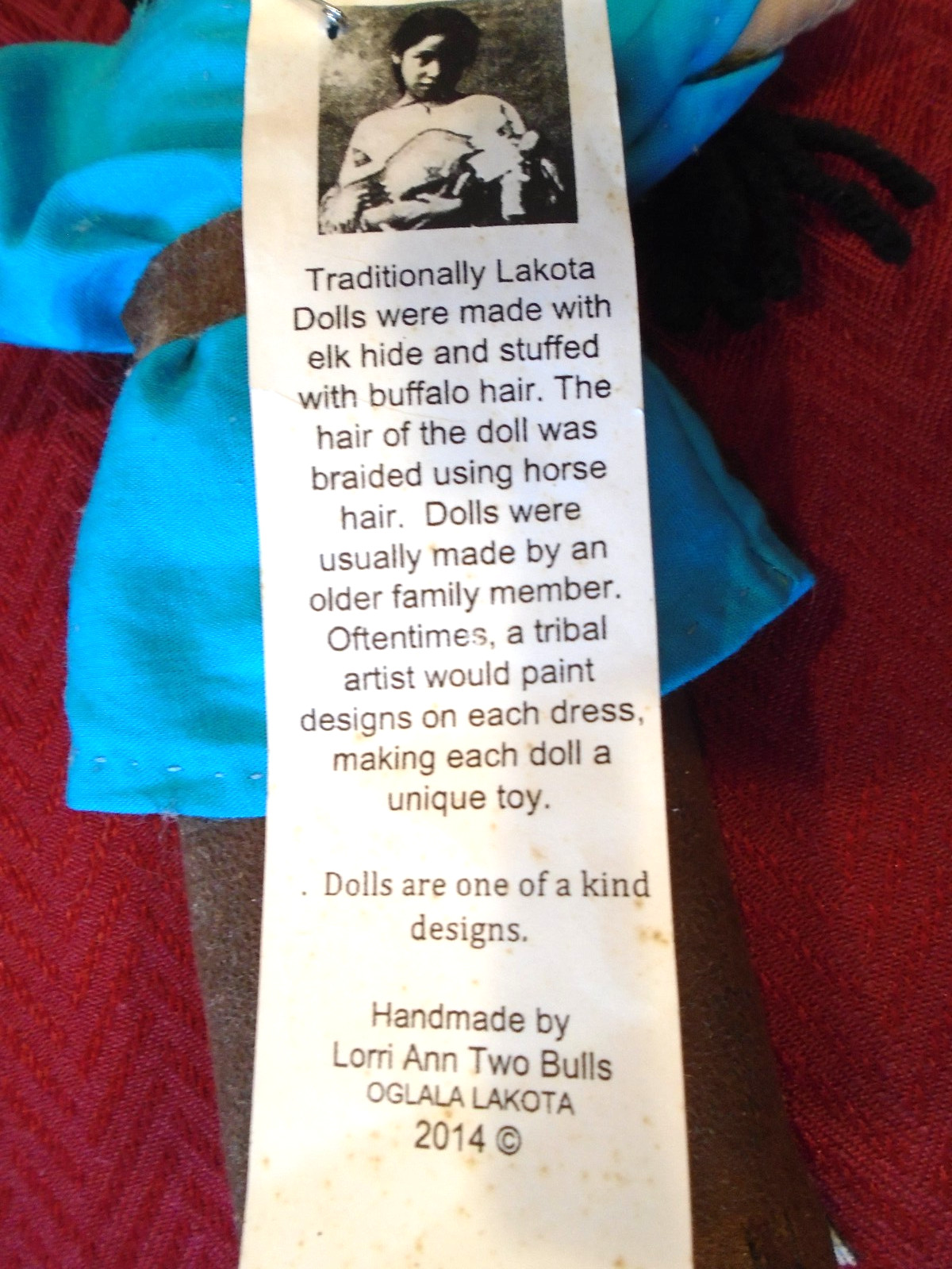 Authentic Native American Lakota Sioux Indian Doll 10" 2014