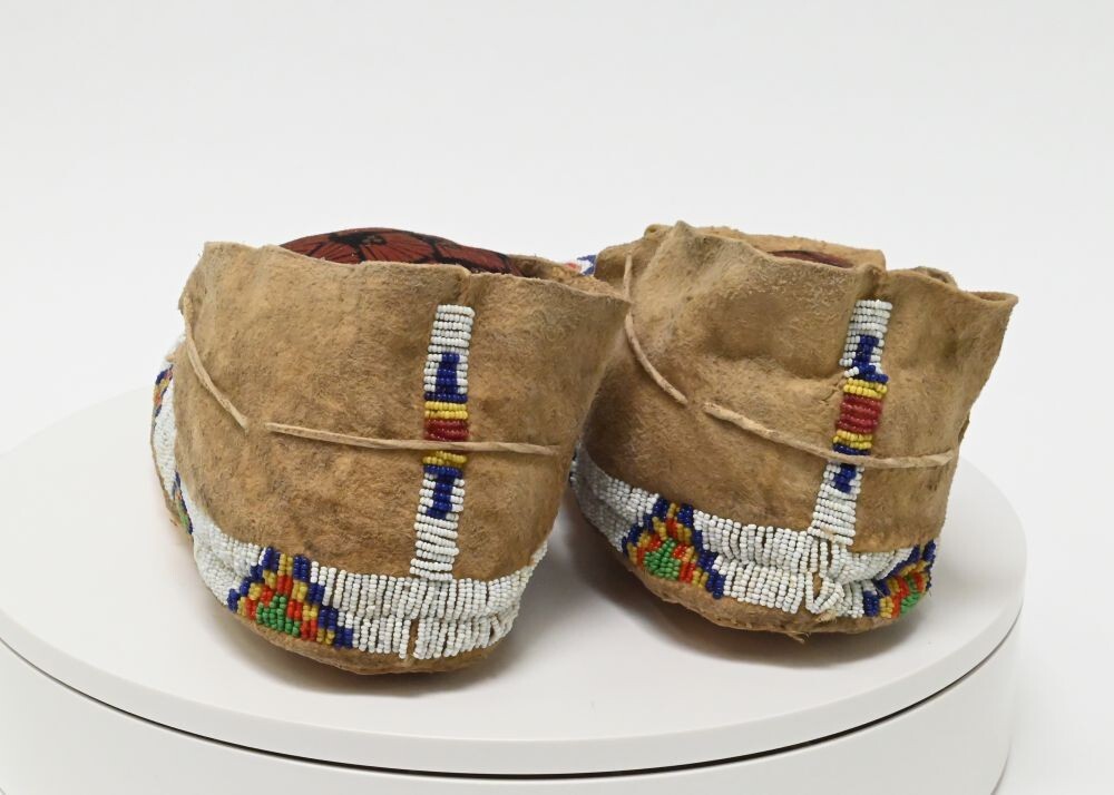 Northern Plains Beaded Hide Moccasins