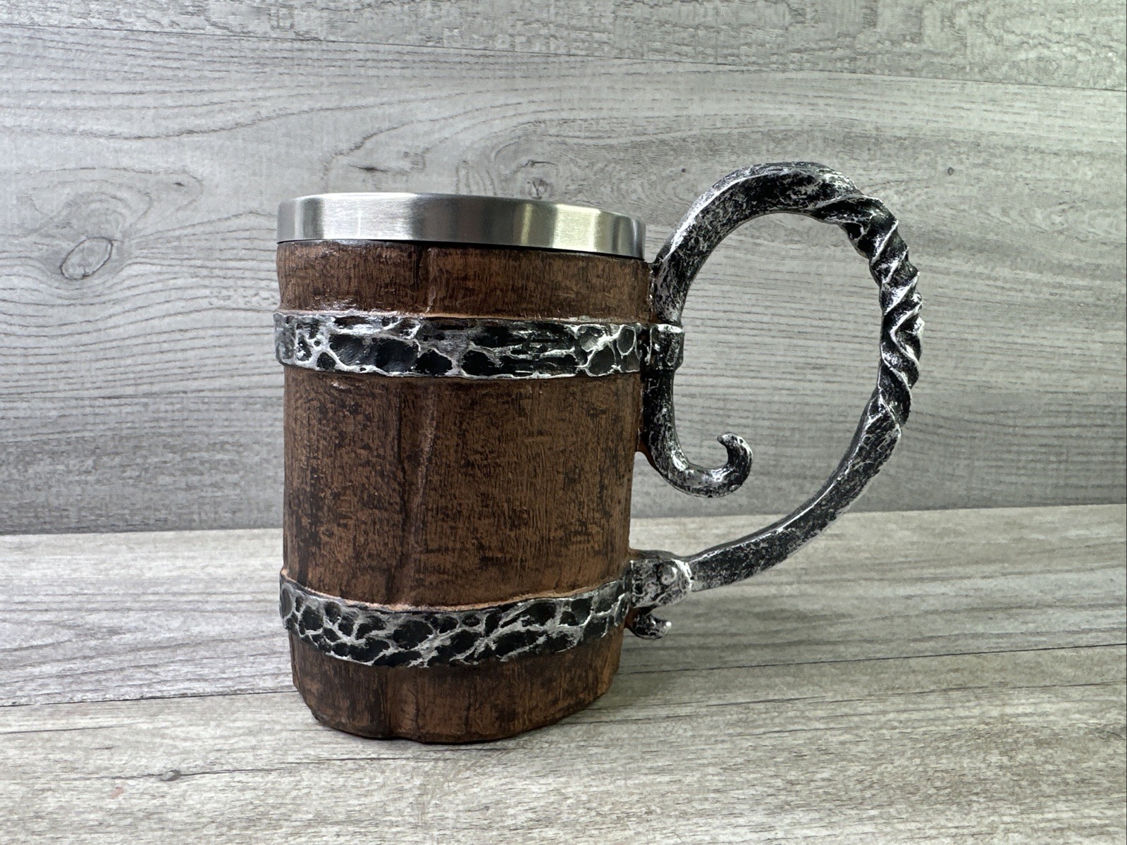 Vintage Beer Mug 20oz Stainless Steel Inside Unbranded