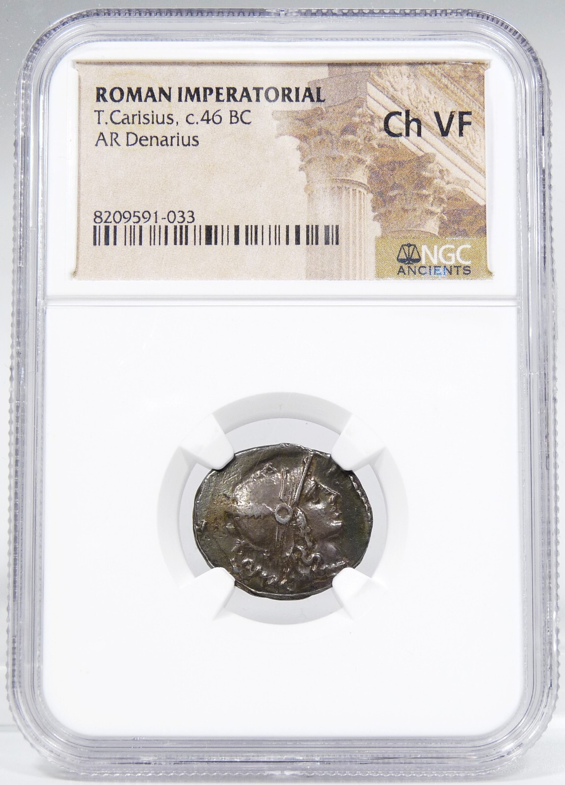 temp. JULIUS CAESAR Titus Carisius Roma/Cornucopia 46BC NGC Cert. Choice VF Coin