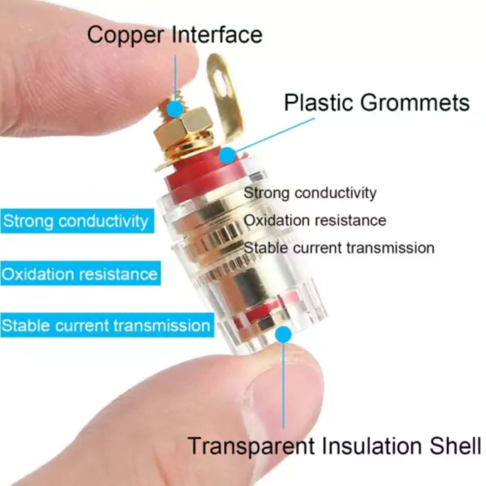 8Pcs New 4mm Amplifier Speaker Terminal Binding Post Banana Plug Adapter Socket
