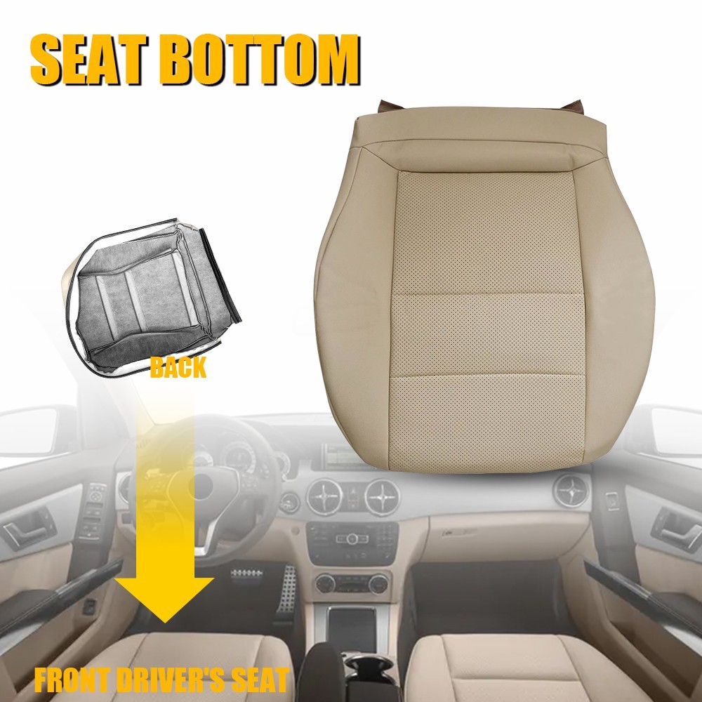 Fits 2008-15 Mercedes Benz GLK250 GLK350 Driver Bottom Leather Seat Cover Tan EK