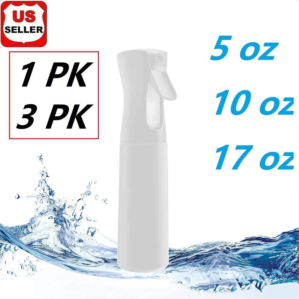 Continuous Mist Hair Spray Bottle Barber Water Sprayer Salon Plant Mister Tools