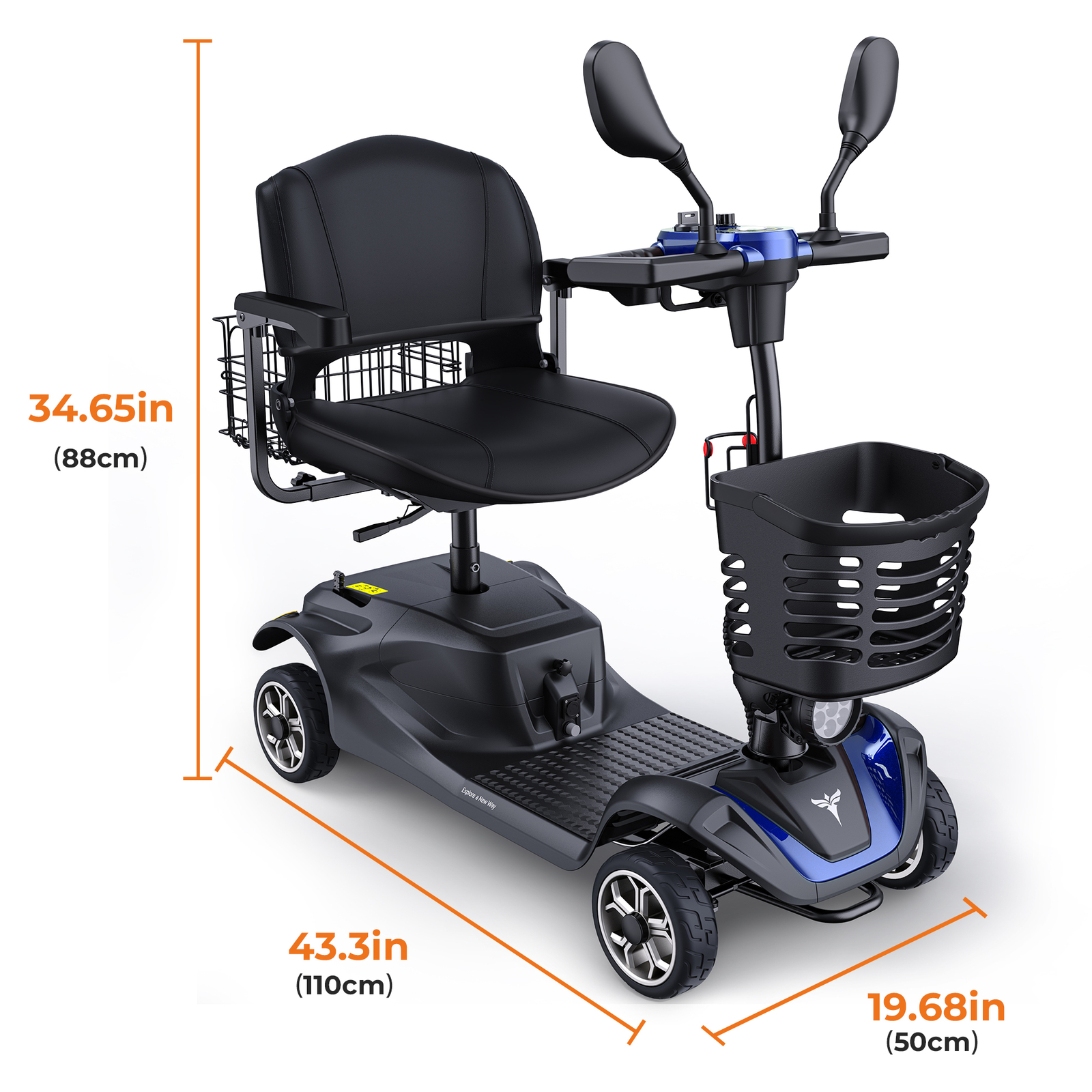 ENGWE EASE 3 Mobility Scooter 250W 4 Wheels Seniors E-Scooter Folding Wheelchair