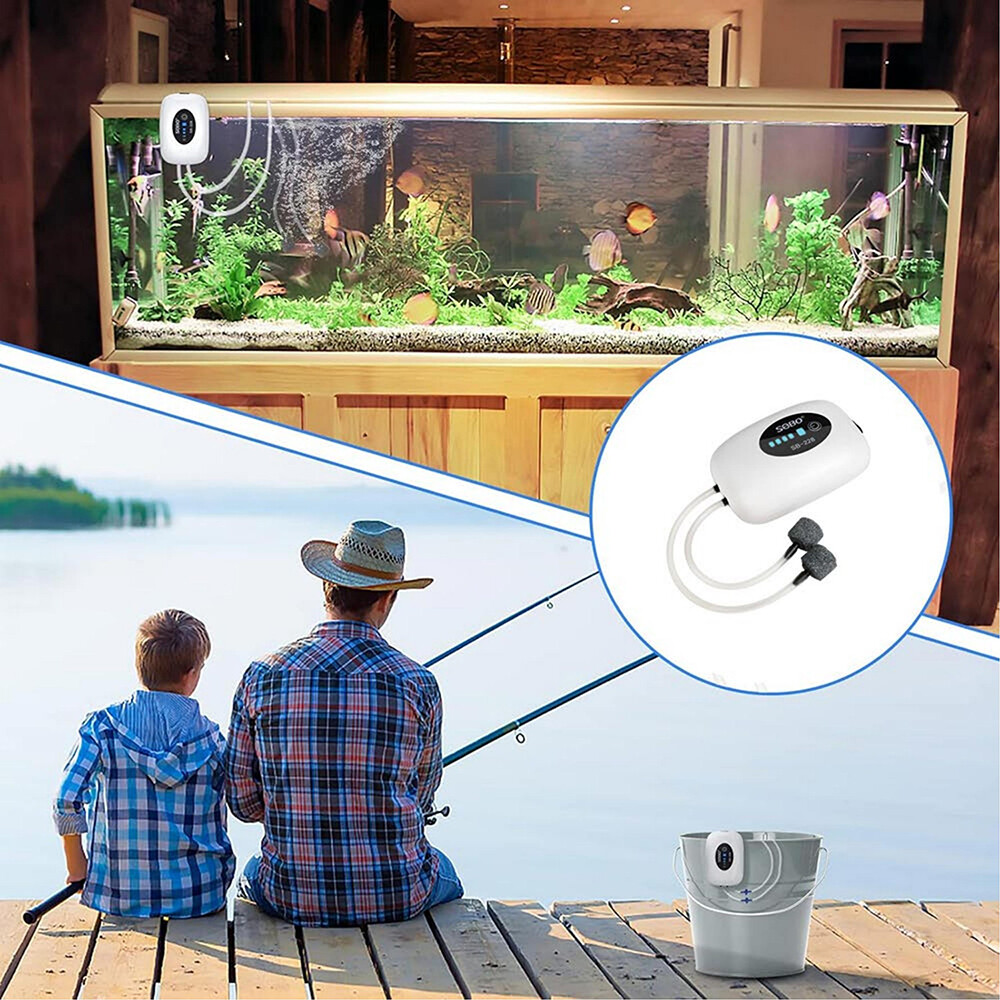 Air Pump Rechargeable Aerator Oxygen Pump USB Portable Air Bubbler For Fish Tank