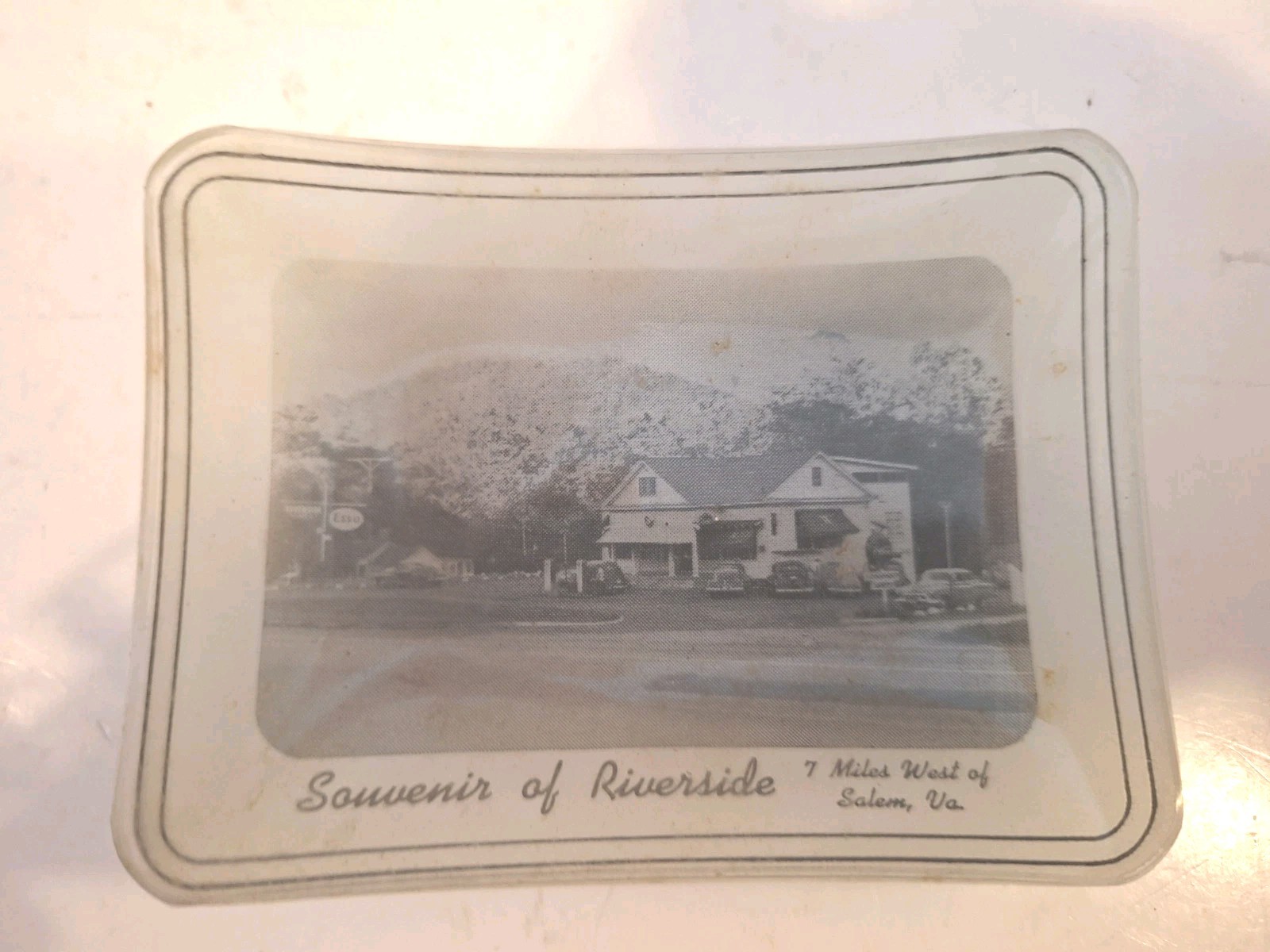 Original Vintage Esso Gas Station Glass Candy Dish Souvenir