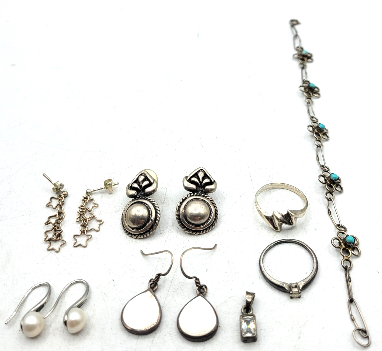Sterling Silver Mixed Lot Of 8 Jewelry