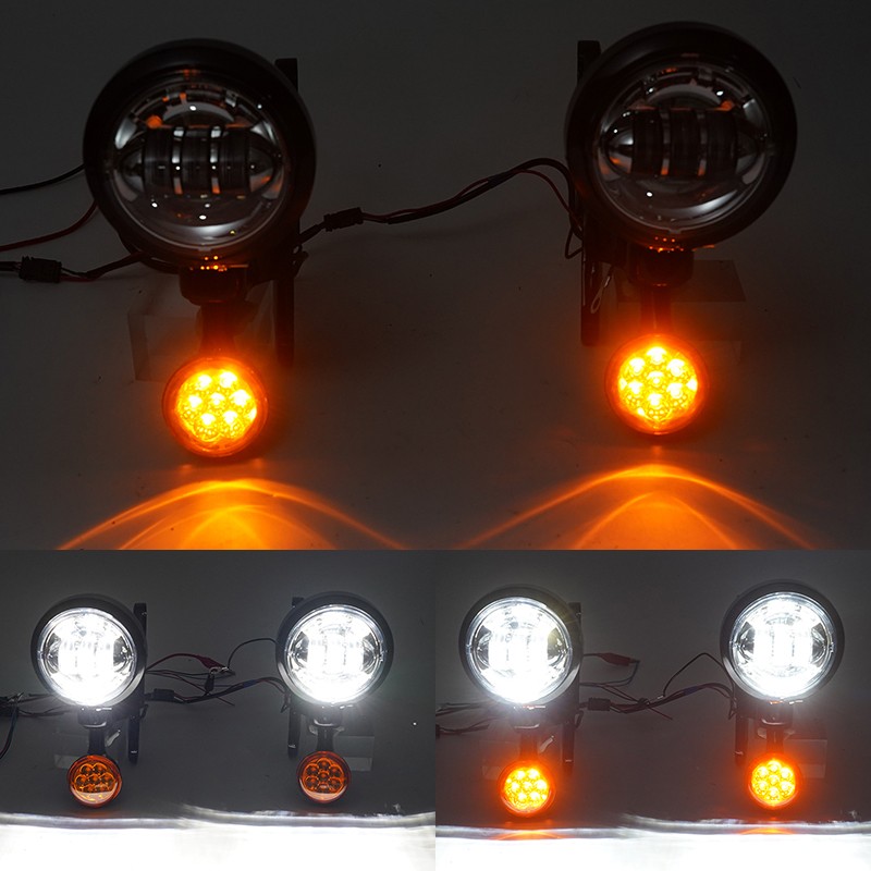 LED Spot Fog Light Turn Signal Assembly Fit For Harley Street Glide 1994-2023 US