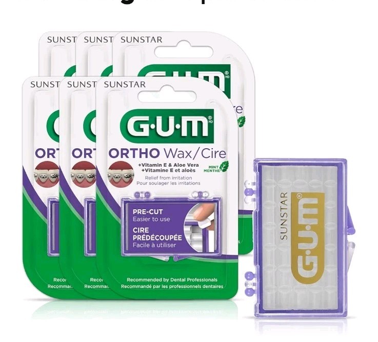 GUM Orthodontic Wax for Braces and Dental 6 Pack Mint