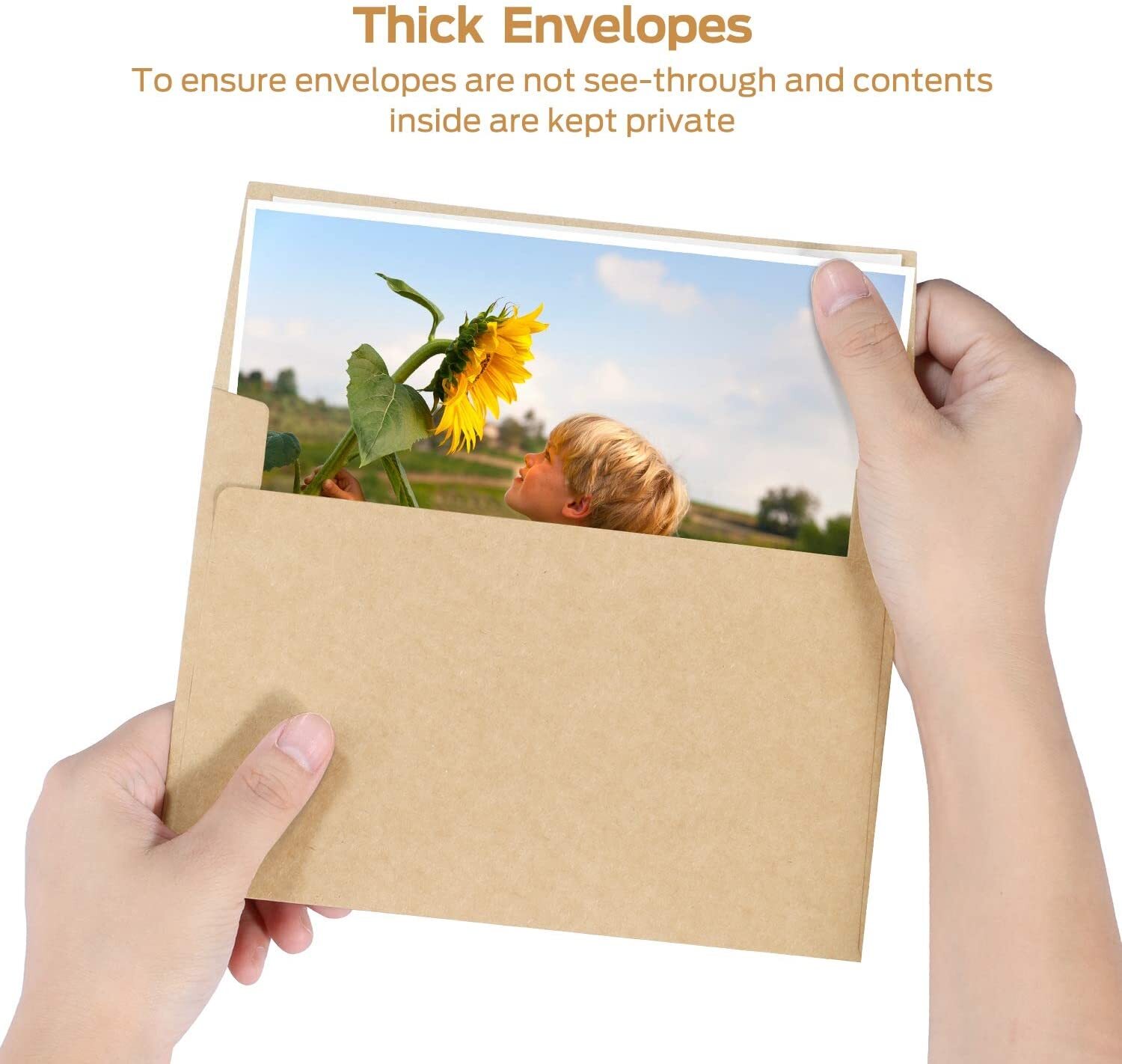 A7 Printable Brown Kraft Envelopes 5x7 250 Pack, Ohuhu A7 5-1/4 x 7-1/4 Inch