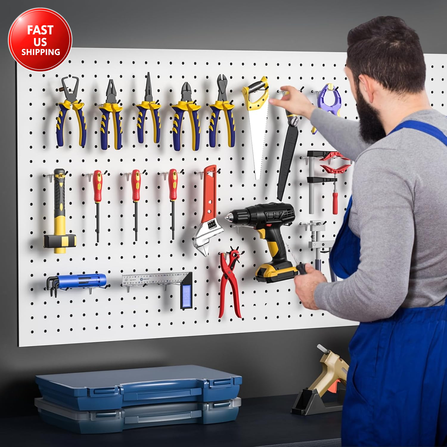 Pegboard Hooks, 25 Pack 4 Inch Peg Board Organizer Accessories for Hanging Fit 1