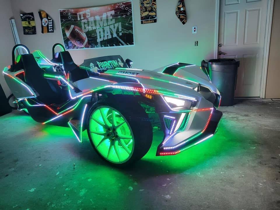 Tinted Blackout x8PCS 4FT APP+Remote CHASING Dream Color Strips Slingshot Lights