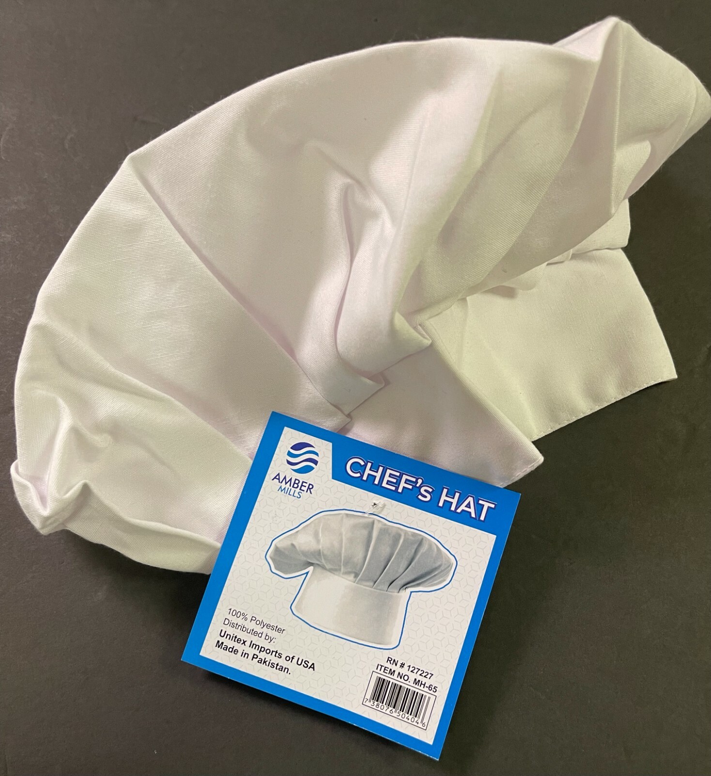 Chef Hat Adjustable Hook Closure Kitchen Cooking Cap White