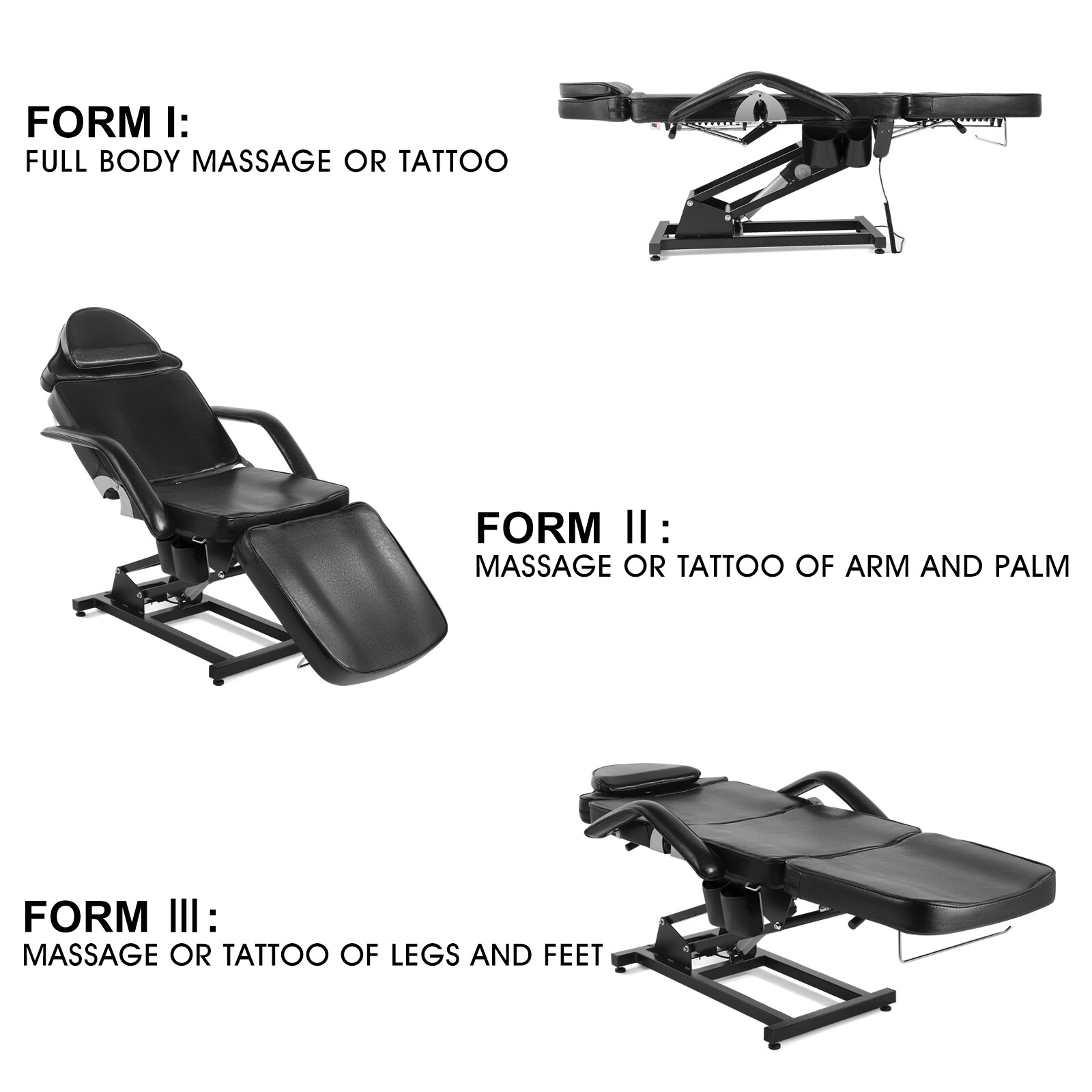 Electric Massage Table Facial Bed Tattoo Chair Salon Spa Beauty w/Remote Control