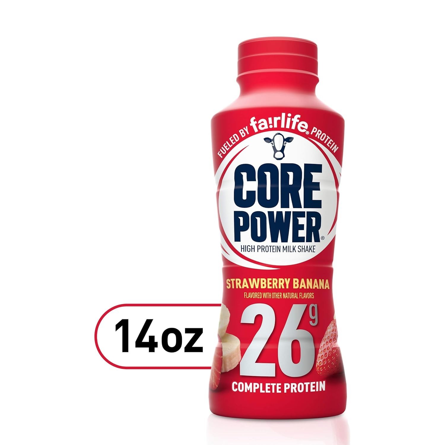 Core Power Protein Shake, Strawberry Banana, 26g Bottle, 14oz, 12 Pack