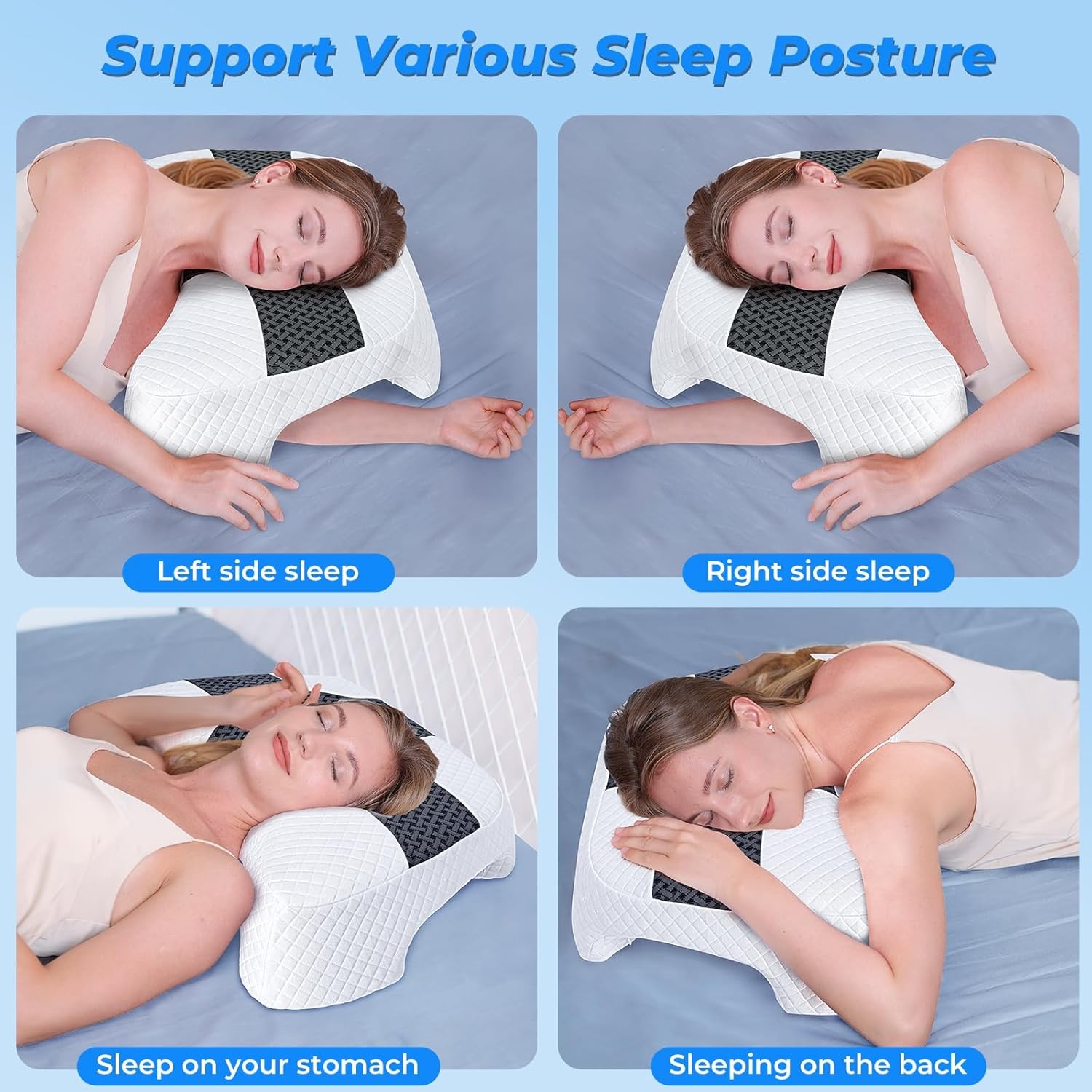 Side Sleeper Pillow with Arm Hole, Upgrad Shoulder Relief System for Neck Pain,