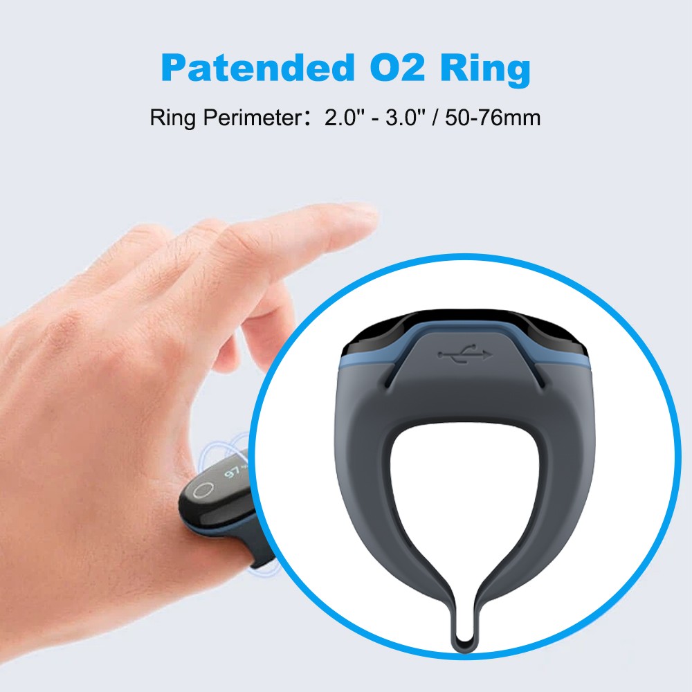 Wellue O2Ring Oximeter Continuous Recording SpO2 & PR with Free App & PC Reports