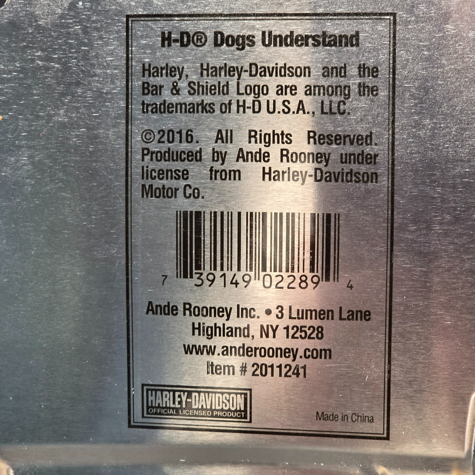 Harley-Davidson Dogs Understand Tin Sign Collectible Metal Wall Art 17x11.5