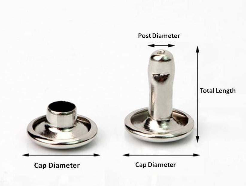 15/50 Sets Rivets Double Cap Leather Craft Rapid Rivet Crafts