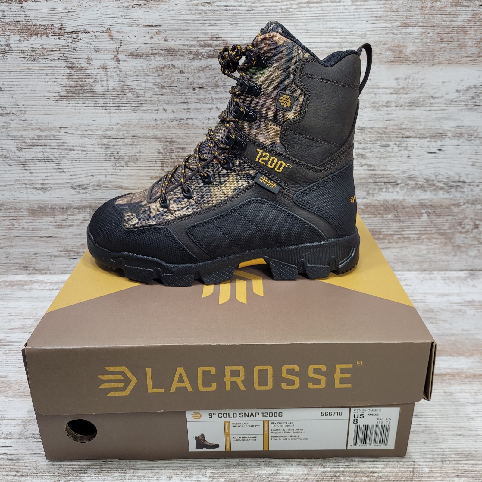 LaCrosse 9" Cold Snap 1200G 566710 Mens Boots Hunting Work Size 8 Wide