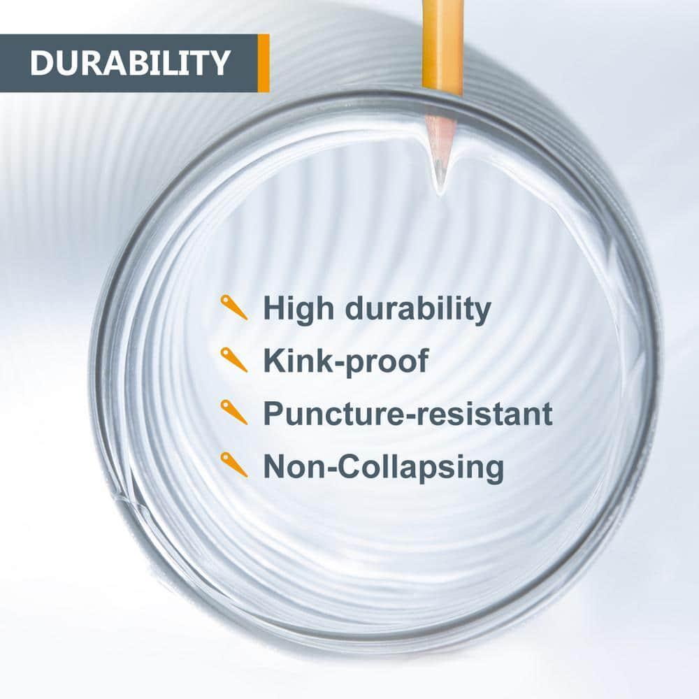 POWERTEC Dust Collection Hose Flexible PVC Clear Color 4 in. Dia. x 10 ft. Long