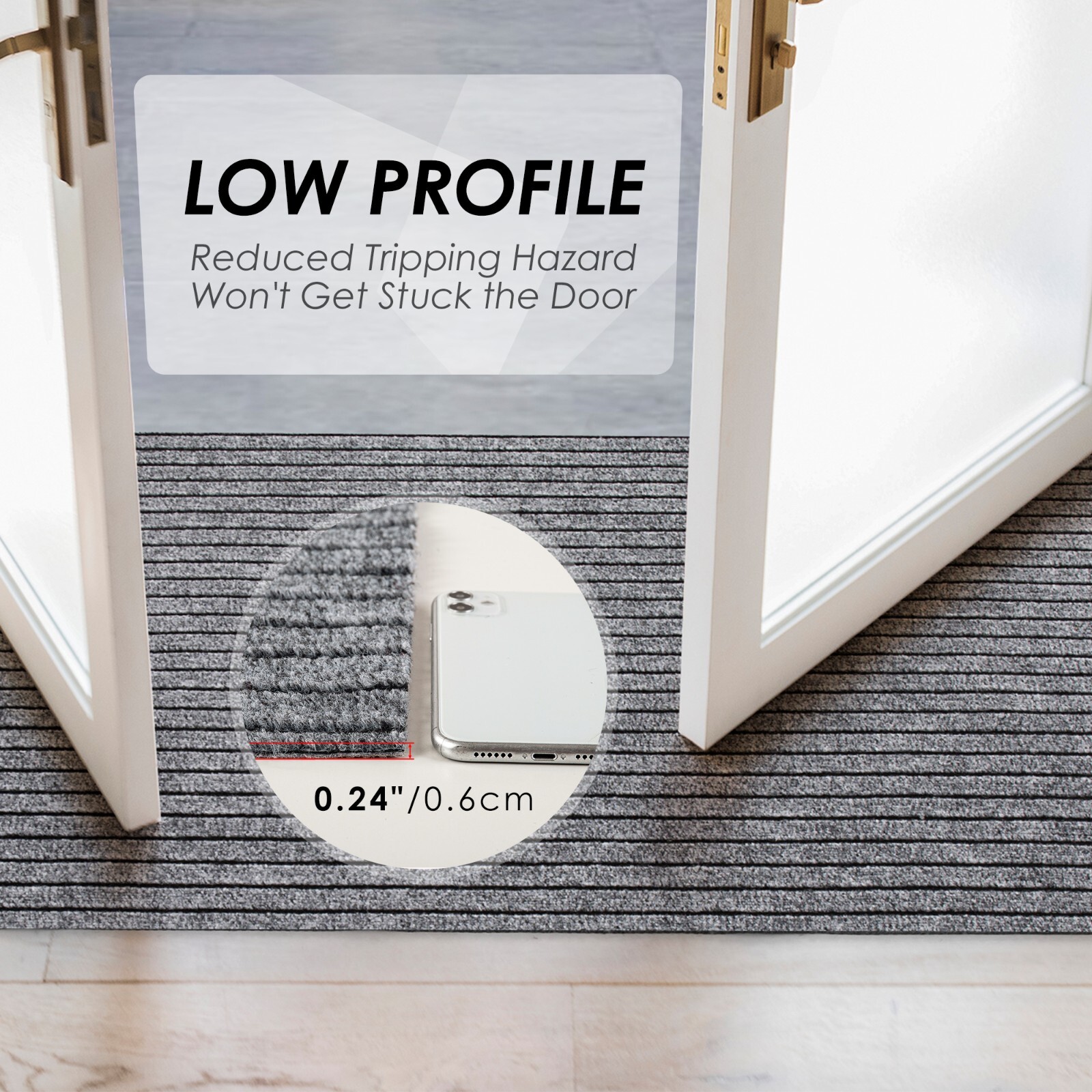 Runner Rug 2 x 6, 3 x 10 ft Hallway Non Slip Rubber Rugs for Kitchen Carpet