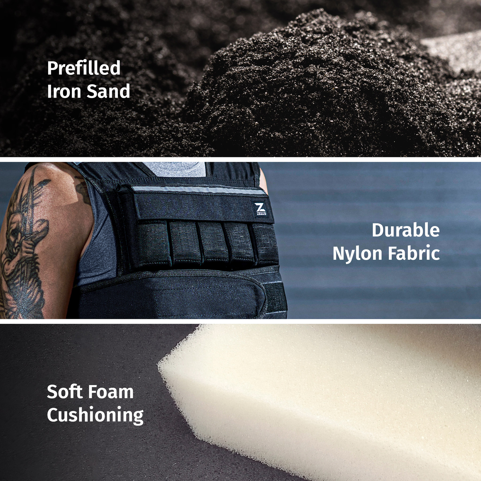 ZELUS 30LB Adjustable Weight Vest Weighted Vest for Running Home Gym Workout