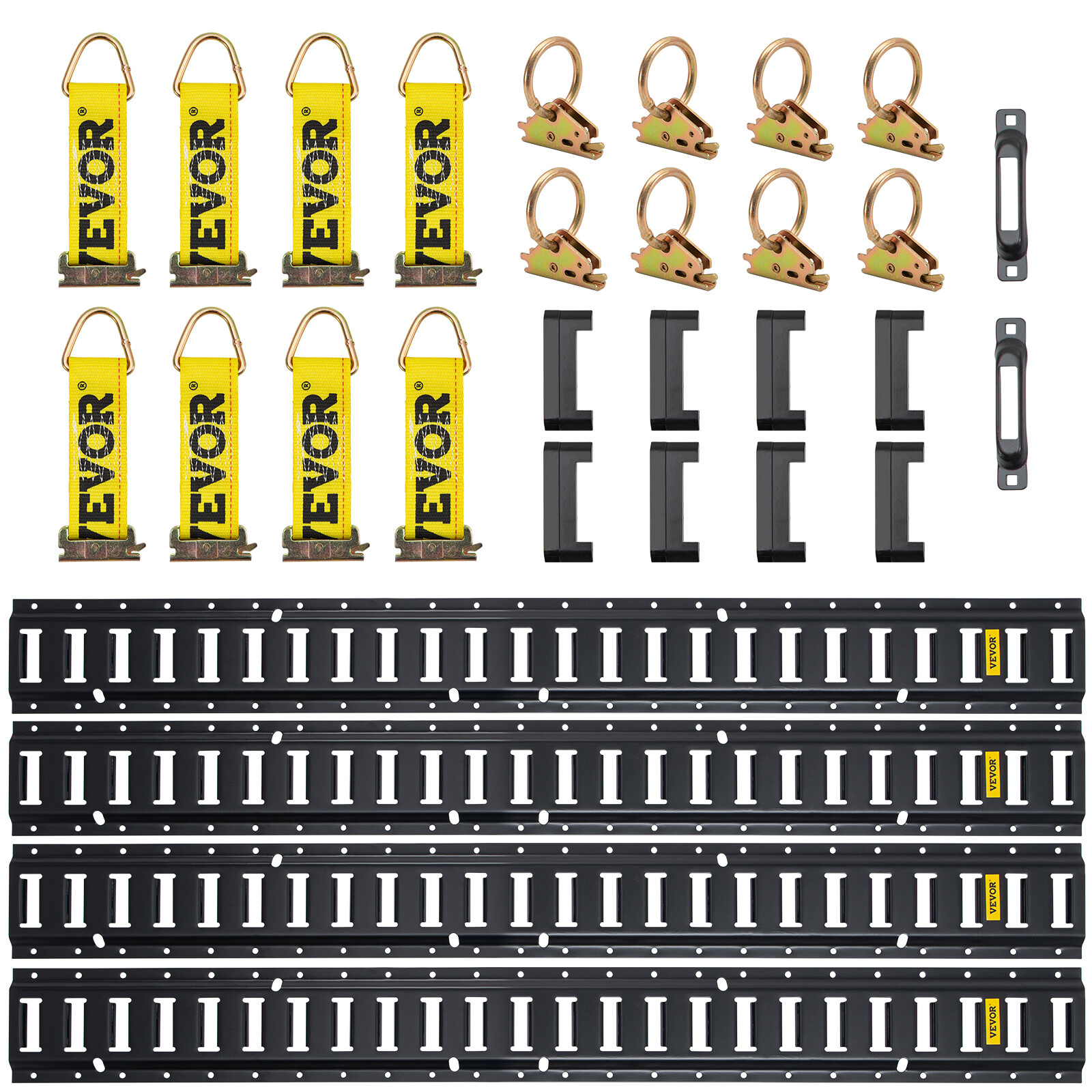 VEVOR E Track Tie Down Rail Kit 30PCs 5' E Track Rails Enclosed Cargo Trailer